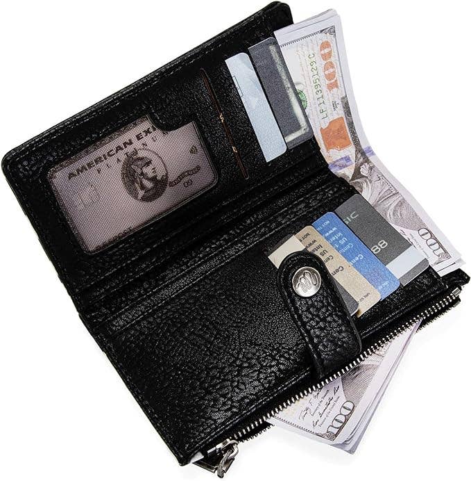 Wrangler Cow Print Bi-Fold Wallet - Black