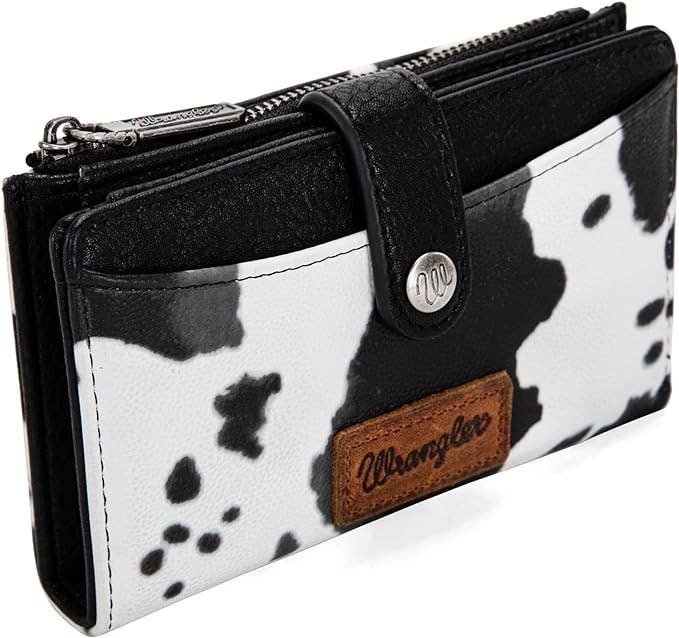 Wrangler Cow Print Bi-Fold Wallet - Black